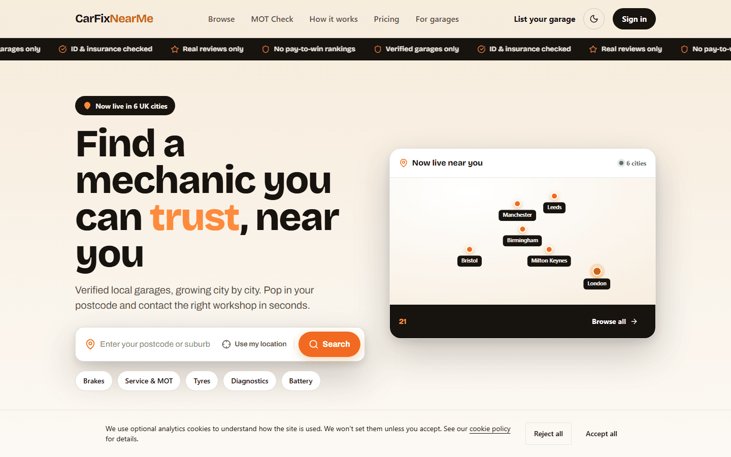 CarFixNearMe website preview